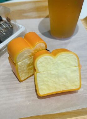 3D Bread Cartoon Cute Earphone Case for AirPods 4 Cover Wire