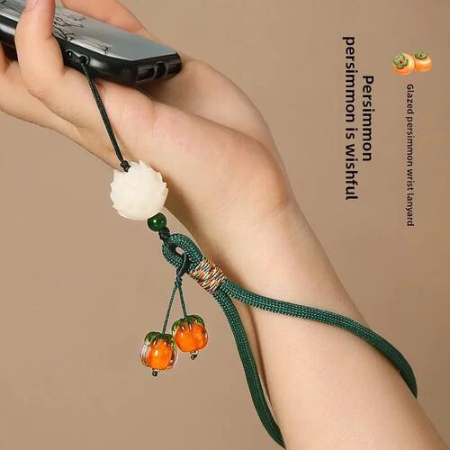Persimmon Amulet Phone Pendant Wrist Strap for Men and
