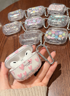 For AirPods Pro 2nd Case Glitter Shiny Cartoon Soft Silicone Cover For AirPods 3 1 2 Girls Colorful