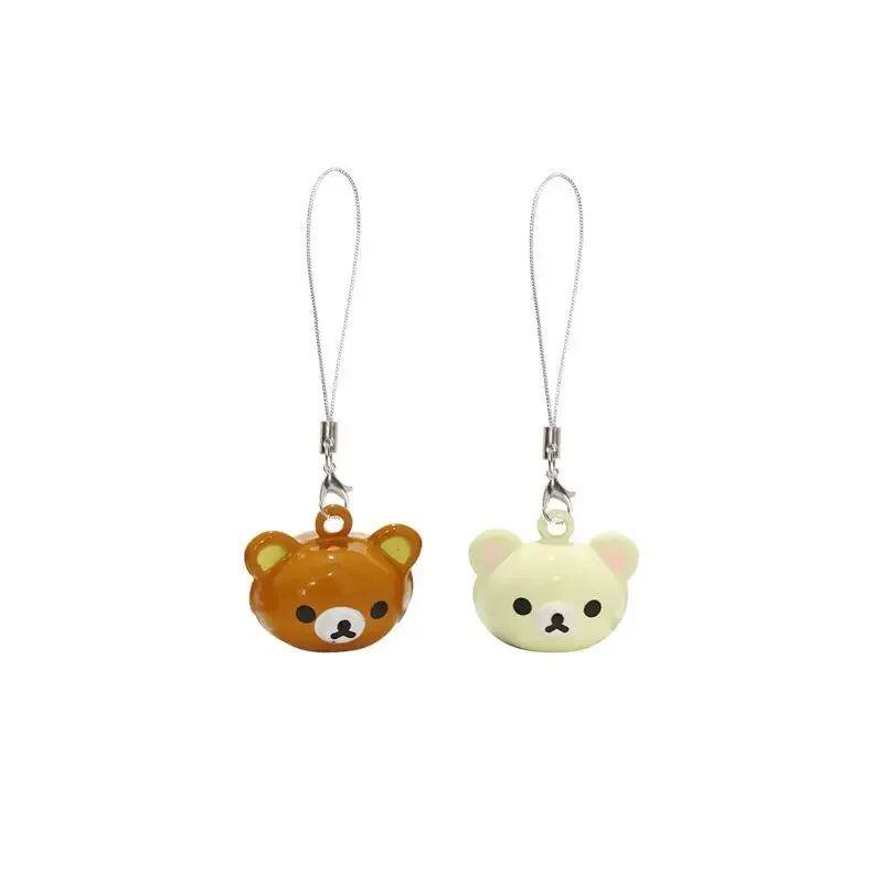 Brown Bear Bell Phone Charms Pendant Cute Kawaii Keychain