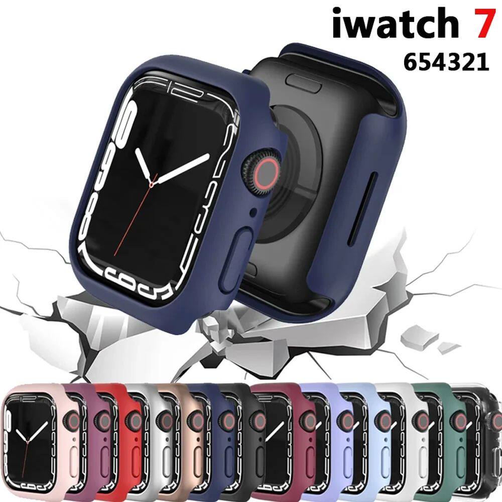 Glass+Case For Apple Watch Serie 7 6 5 4 3 2 1 SE 44mm 40mm 45mm iWatch Case 41/42mm 38mm