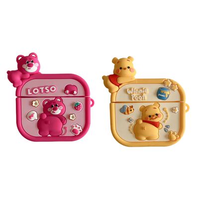 3D Bear Case for Apple AirPods 1 2 3 3rd Case for AirPods Pro2 Case Cartoon Headphone Case Earphones