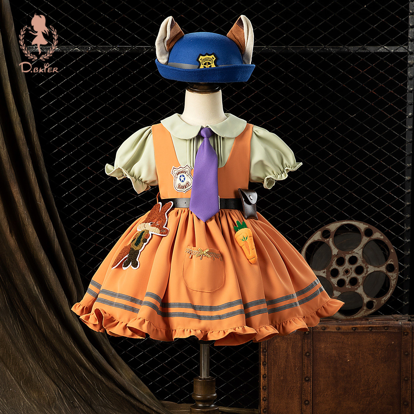 sesameclub女童尼克狐狸衣服儿童洛丽塔cosplay服装女孩生日裙子