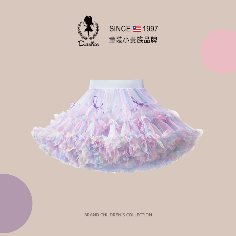 sesameclub女童公主裙tutu半身裙