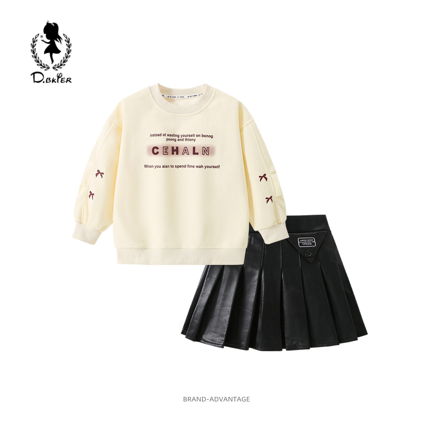 sesameclub女童毛衣裙子套装