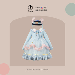 sesameclub女童公主裙春装兔子警官洛丽塔蓬蓬裙儿童日常衣服裙子
