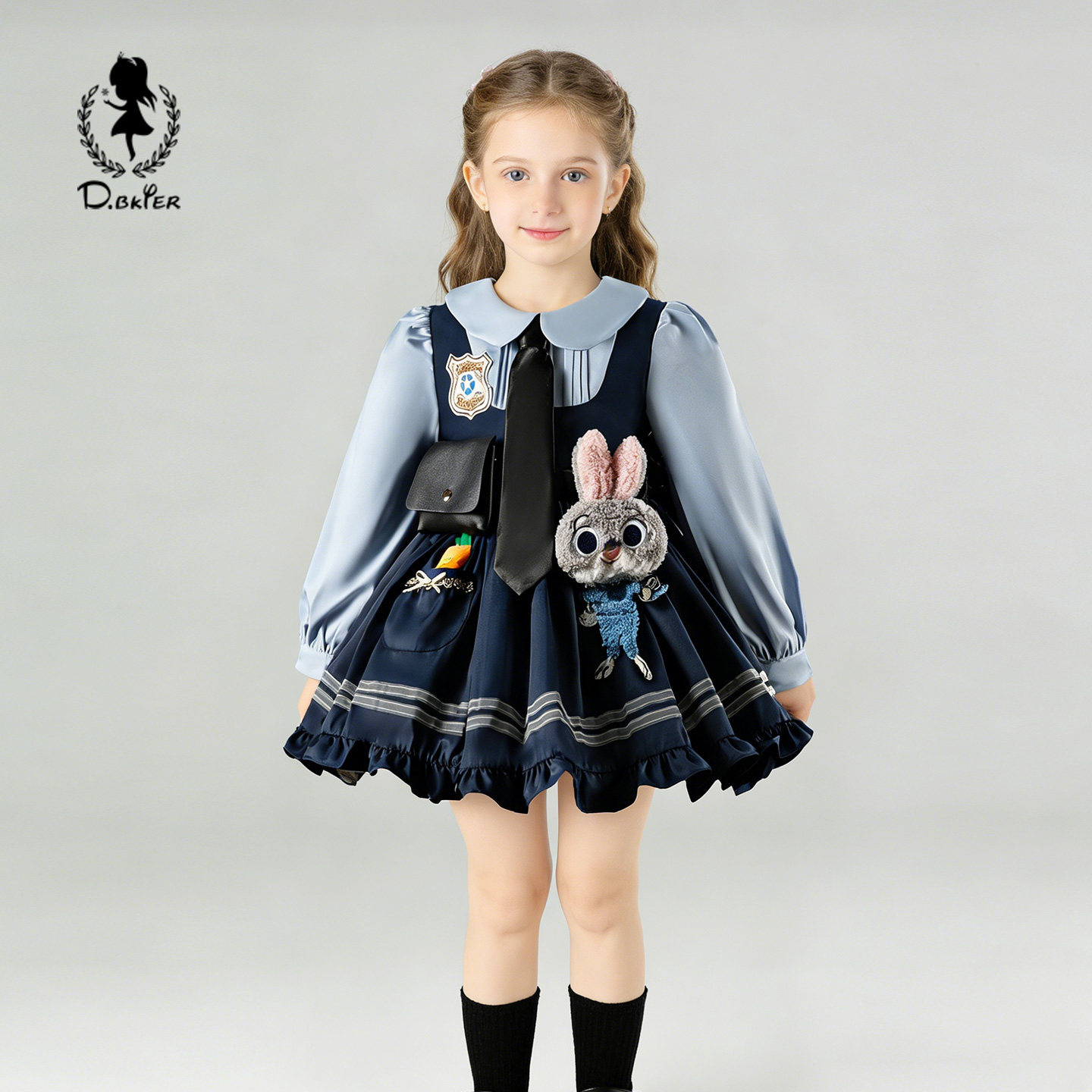 原创女童连衣裙春季新款朱迪兔子警官儿童衣服生日cos服公主裙子,童装/婴儿装/亲子装,连衣裙,淘宝优惠券,粉丝福利购,淘宝优惠卷