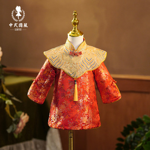 女宝宝周岁礼服秋冬婴儿唐装喜庆高级感一岁抓周宴旗袍裙子春秋款