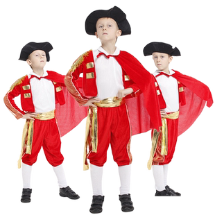 万圣节COS化妆舞会演出服装成人儿童斗牛士服装西班牙斗牛表演服