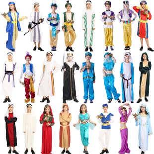 COS化妆舞会儿童男阿拉伯中东王子衣服装 女童阿拉丁希腊公主服饰