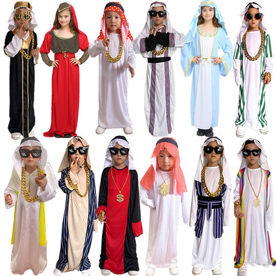 万圣节儿童阿拉伯服装中东土豪迪拜王子公主角色扮演cos阿拉丁衣