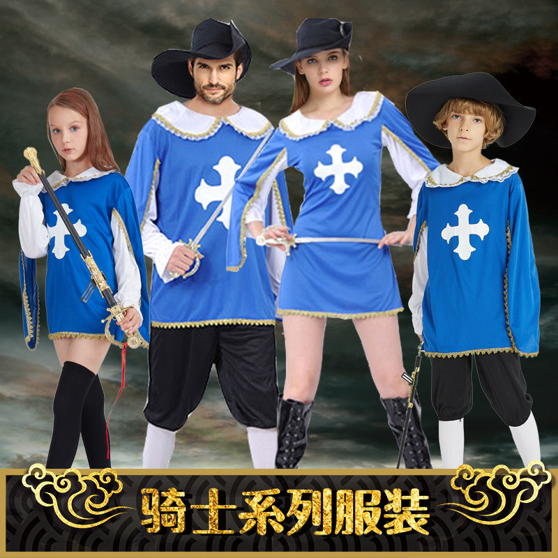 万圣节 男女儿童 古罗马希腊 十字军骑士斯巴达武士舞台表演服装