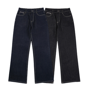 复古阔腿微喇牛仔裤 2021M宽松直筒红边赤耳原牛美式 LOGO 男