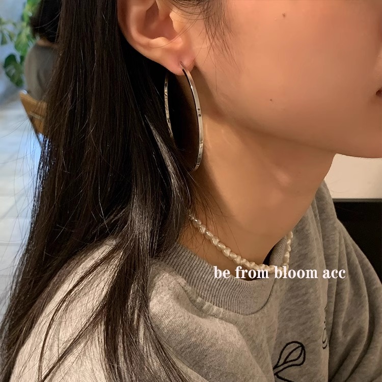 简约镀银女圆圈耳环时尚百搭