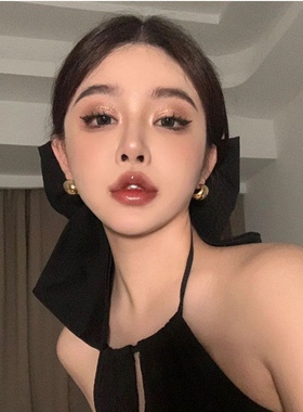 黑色超大蝴蝶结发夹夸张顶夹显脸小拍照后脑勺横夹卡子发饰头饰