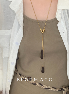 2026新款小众设计感高级感水滴抽拉项链女长款毛衣链潮简约百搭
