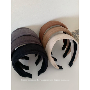 秋冬新款温柔奶茶色针织发箍显高炉顶时尚头箍百搭网红复古发饰