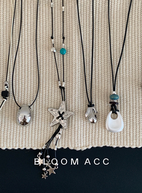 韩国ins爆款简约几何吊坠项链可调节长款链百搭日常时尚配饰链