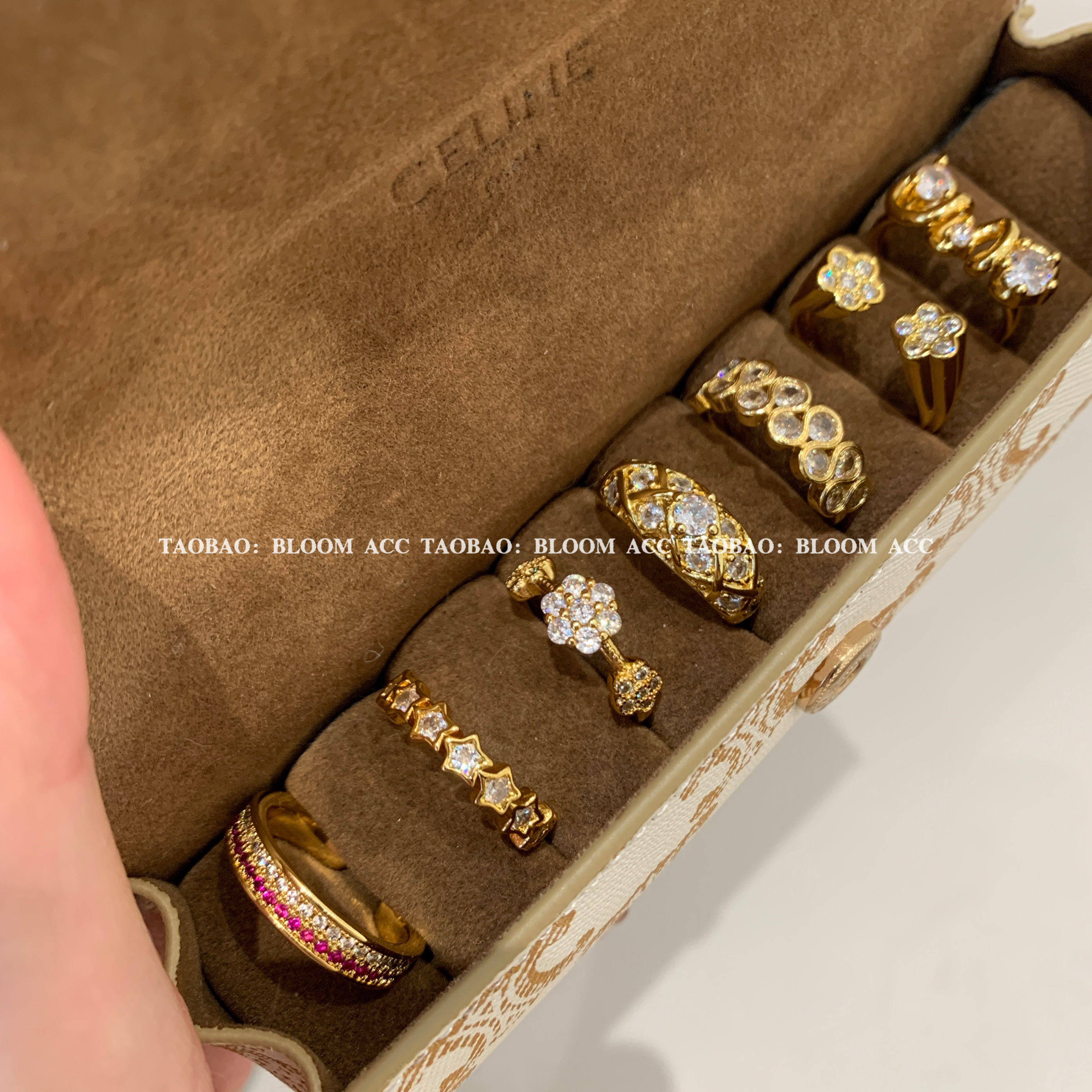 复古轻奢意大利拉丝精工花朵戒指开口气质小众设计百搭女食指戒