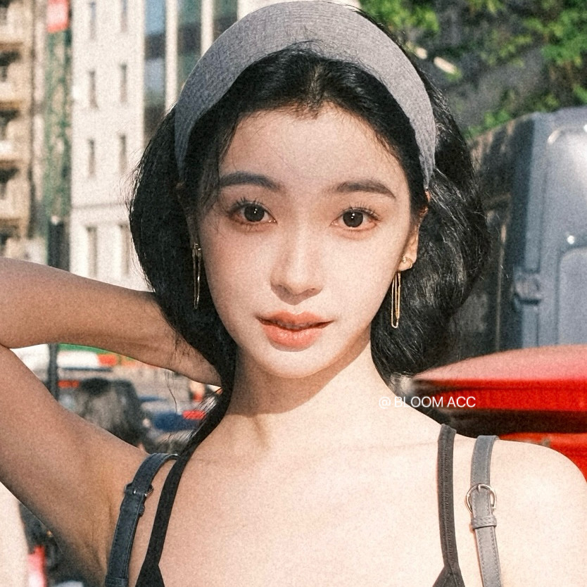 易梦玲同款法式灰色针织加宽坑条发箍女款2024新款高级感运动头箍