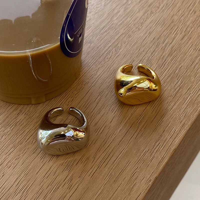黄铜真金电镀法式冷淡风欧美金属开口ins风极简夸张时尚百搭戒指