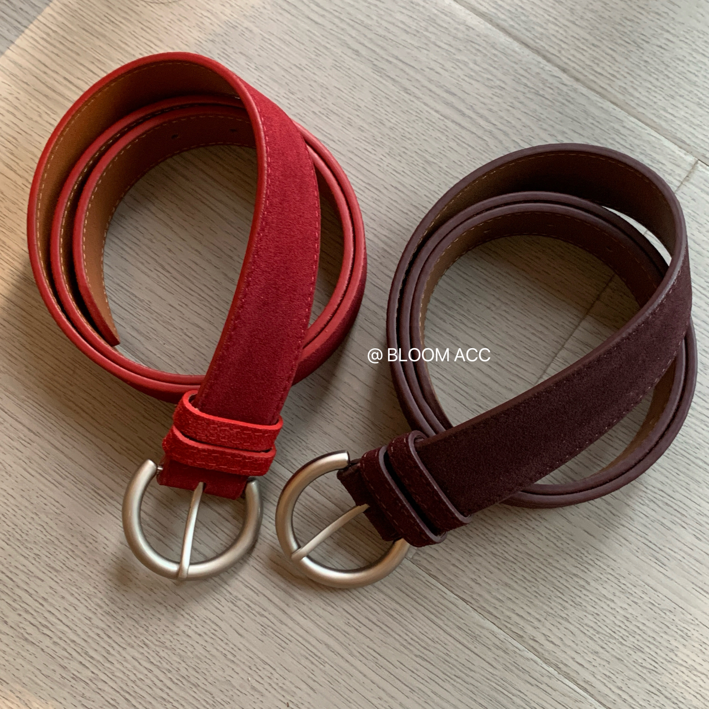 新款韩系流行磨砂牛皮真皮红色腰带简约高级百搭休闲皮带裤带