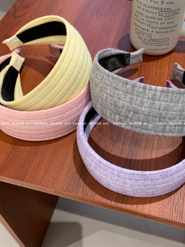 甜美多巴胺色春夏甜蜜宽边针织布艺发箍高品质头箍洗脸外出发卡