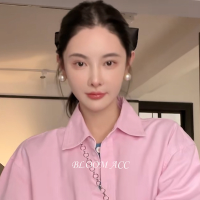 韩国复古棉花珍珠女耳环