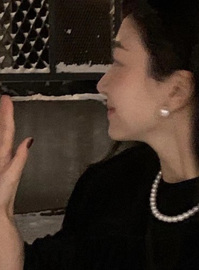 韩代博主fever同款经典不过时珍珠项链女复古轻奢优雅法式锁骨链