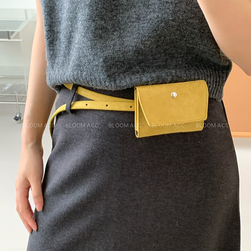 韩国东大门绒面皮革腰带包时尚复古个性时尚皮带包腰间配饰包女