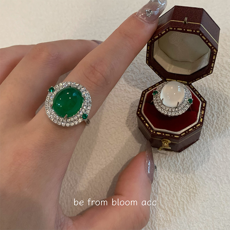 玉髓复古天然玉石戒指