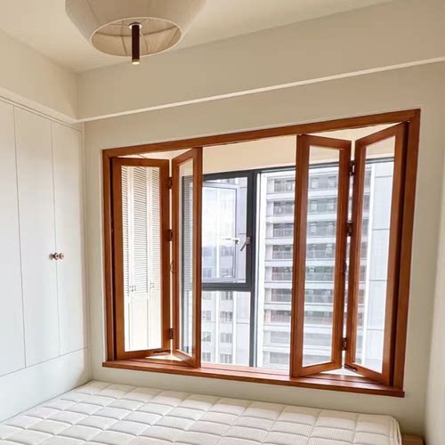 实木玻璃折叠窗店铺厨房定制