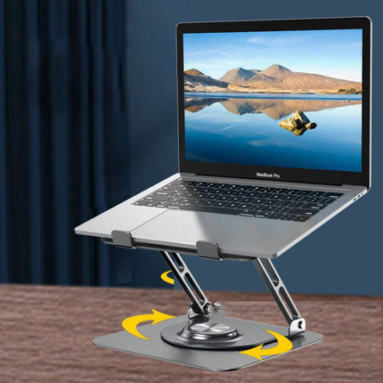 Roostand360度可旋转笔记本电脑支架升降调节平板支撑架金属托架悬空散热桌面增高架子
