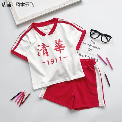 短袖纯棉套装夏季姐弟装