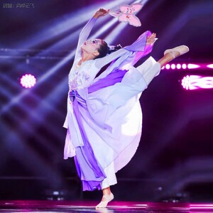 花语碟香儿童舞衣嬉春紫