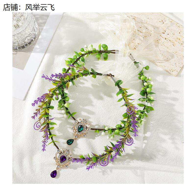云南珠宝西双版纳照片哈尼族发饰花环额头照片工作室照片造型女大