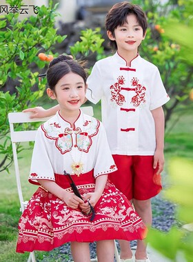 六一演出服幼儿园中国风汉服小学生班服运动会合唱服民族表演服装
