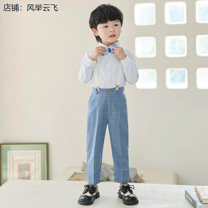 西装套装夏季主持人小男孩花童礼服英伦宝宝儿童六一幼儿园演出服