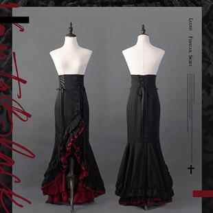 接袖 紫色红黑哥特鱼尾裙SK姬袖 无尽愤怒 植绒蝙蝠 定金展示