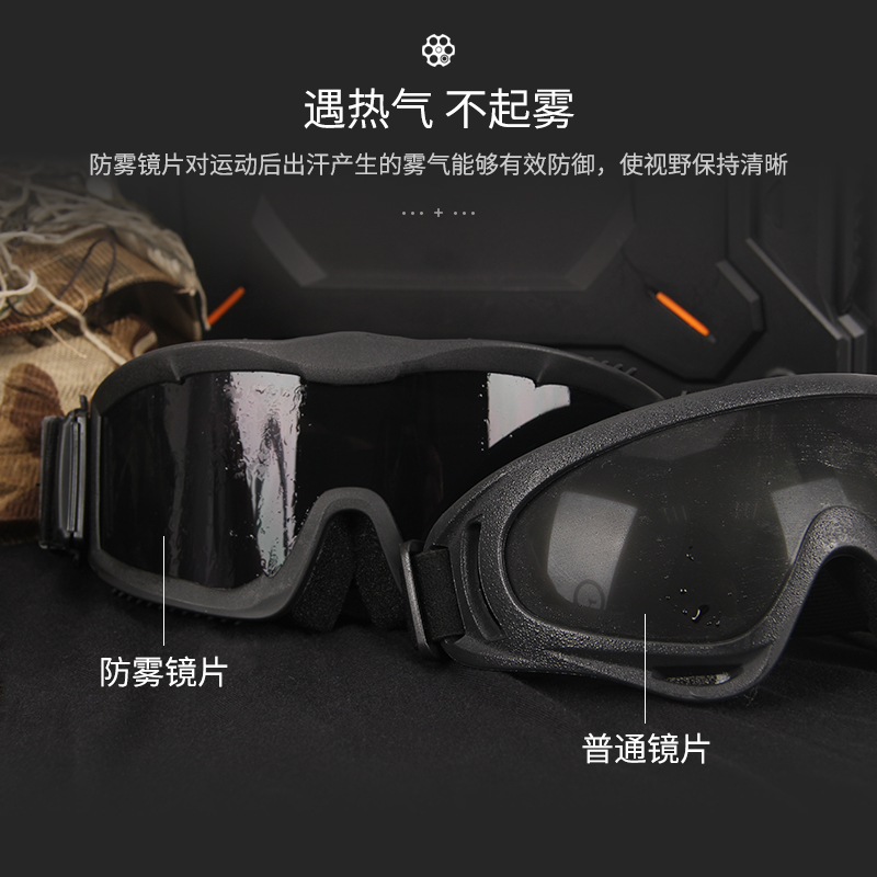 战术兵近视风镜护目镜户外战术射击骑行防风沙防雾滑雪防暴眼镜