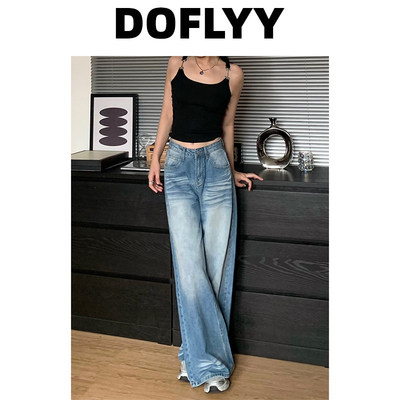 DOFLYY水洗复古蓝牛仔裤