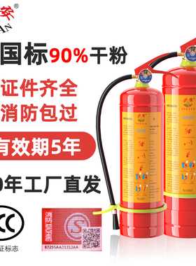 浙安干粉灭火器车载家车用新国标90粉手提式灭火器消防器材商铺用