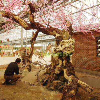 水泥树饭店包柱子假树仿真榕树现场制作假山石景观古树雕塑厂装.