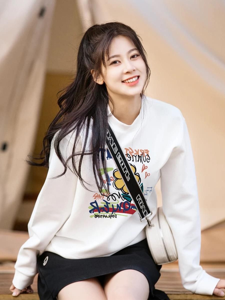 花儿与少年5赵昭仪同款圆领卫衣森系女装秋冬新款辛芷蕾外套衣服