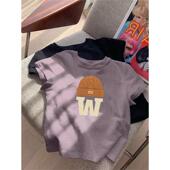 t恤上衣夏季 短袖 设计感小众 紫色显瘦高级感超好看短款 2024年新款