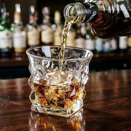 立体威士忌酒杯欧式家用玻璃洋酒杯酒吧烈酒杯水杯啤酒杯ROCK杯