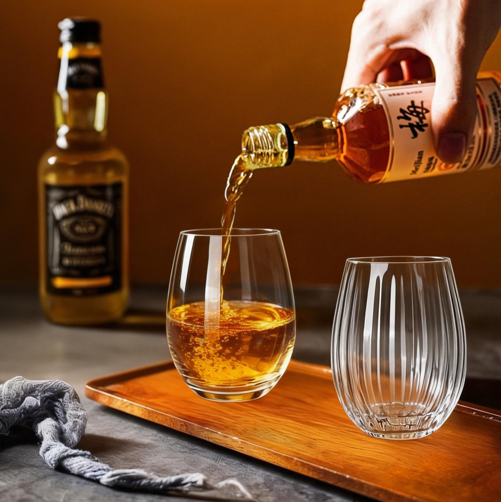 竖条纹莫吉托玻璃杯蛋杯