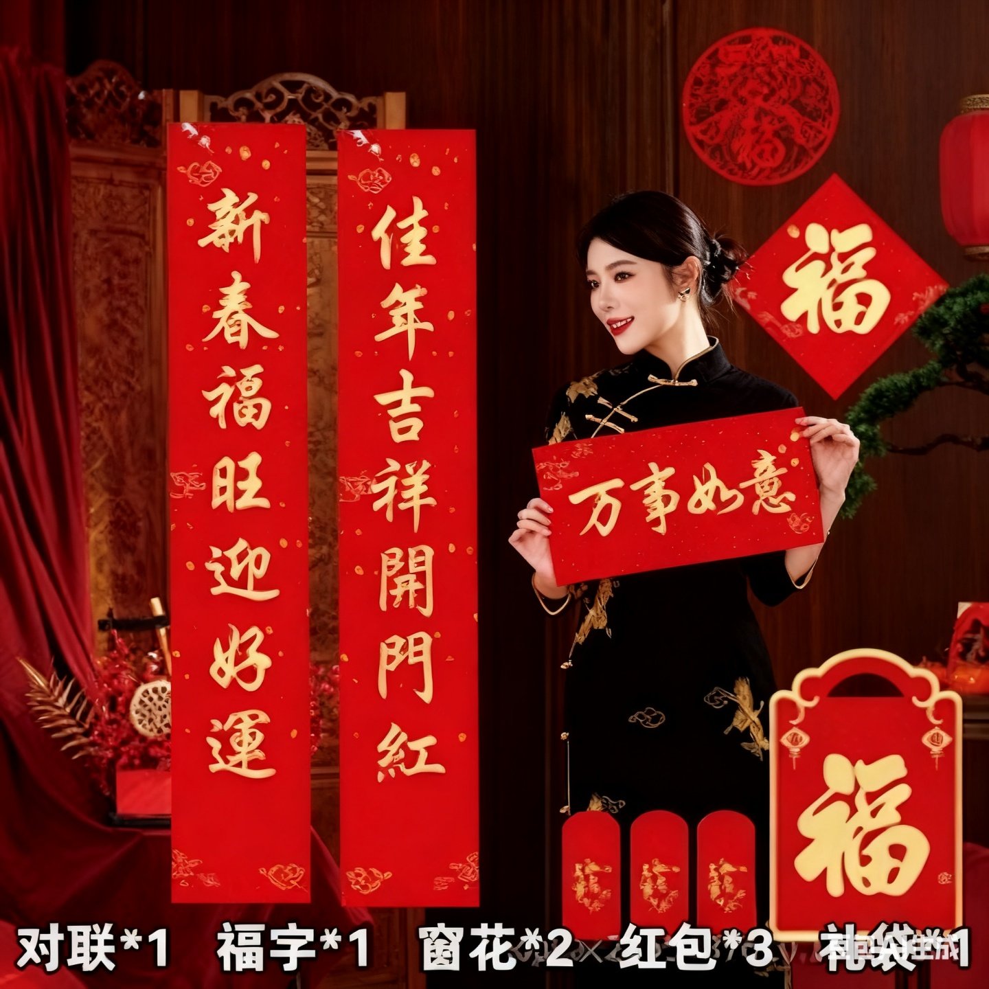 2026马年广告对联定制烫金春联定做新年春节福字大礼包现货印logo,节庆用品/礼品,对联,淘宝优惠券,粉丝福利购,淘宝优惠卷