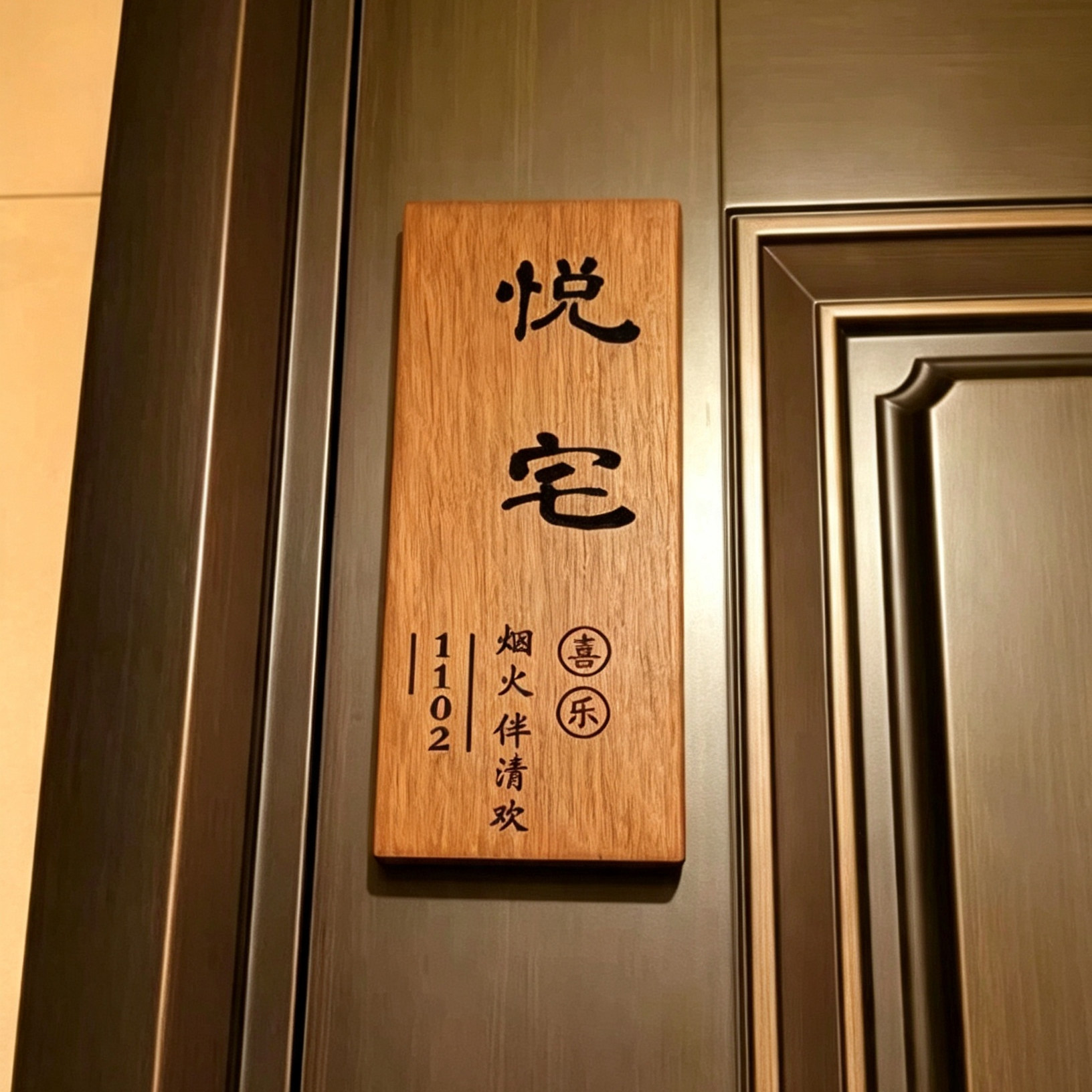 菠萝格实木雕刻定制门牌