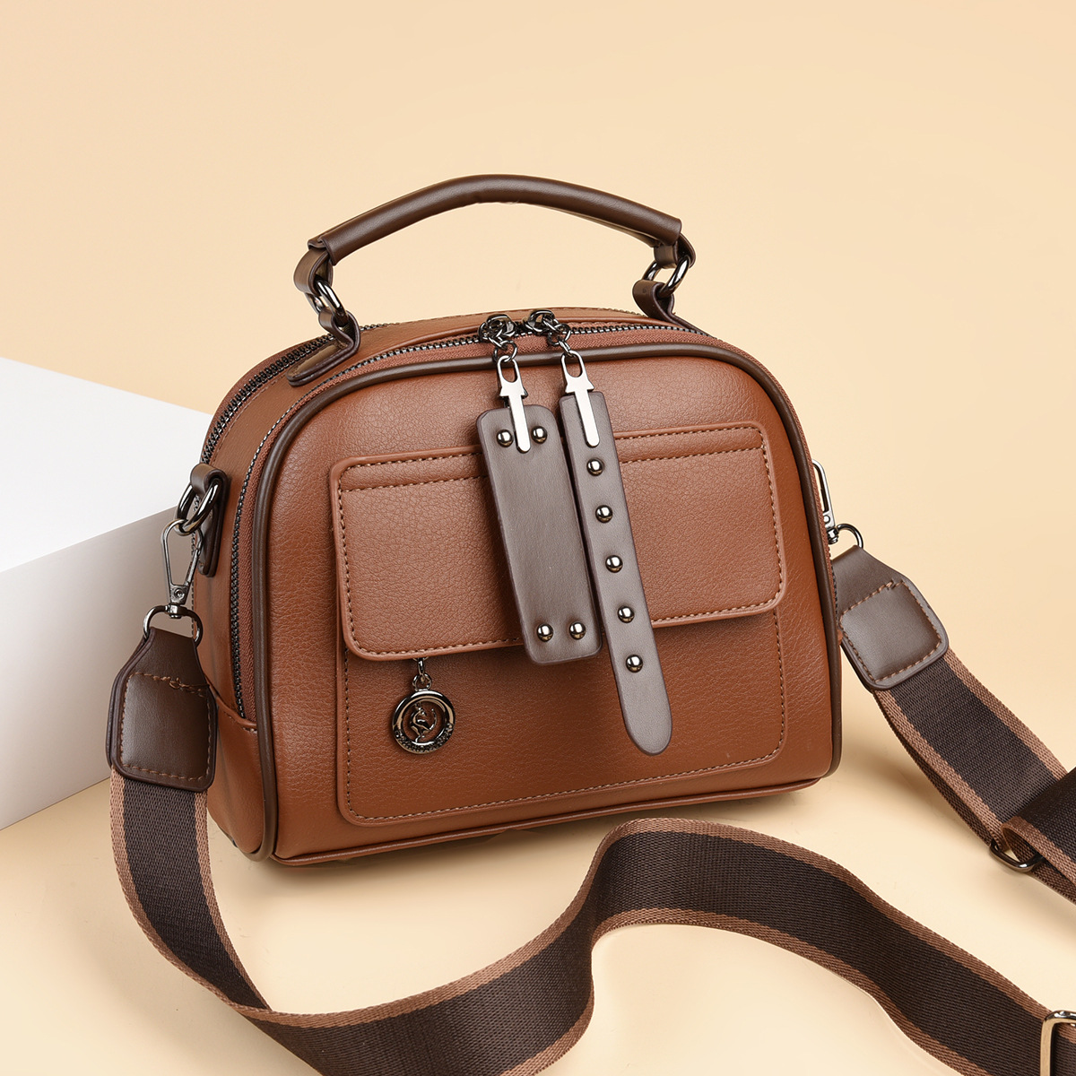 真皮妈妈包手提女士妈妈包百搭